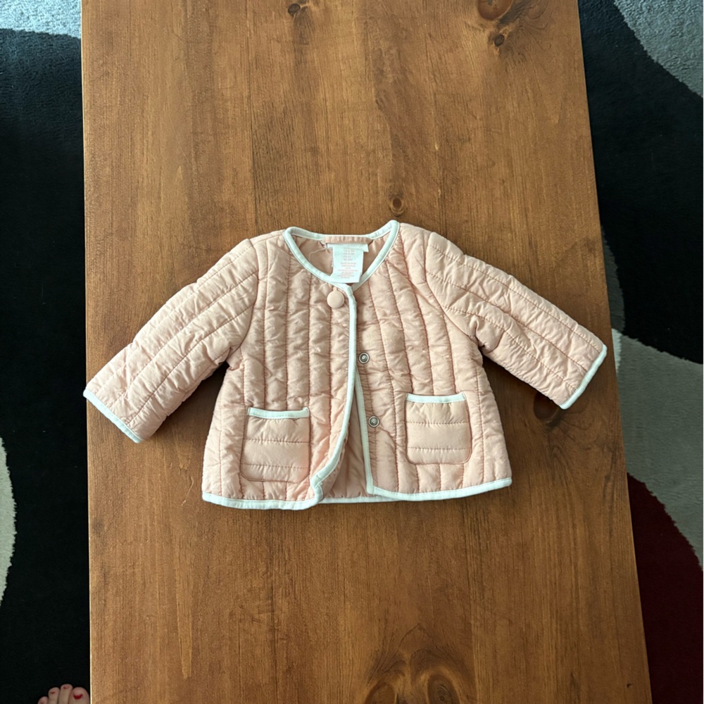 ๐ฉท6 for $20 Shabby Chic Pink Baby Jacket with White Trim